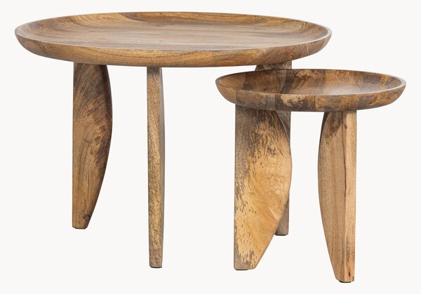 Set di 2 tavolini in legno di mango High Heels