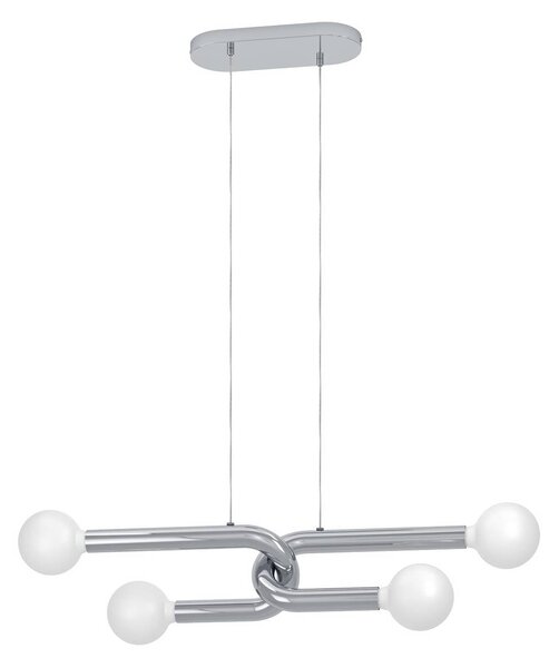 EGLO Lampada a sospensione Mellili, dimmerabile, Cromo / Argento, Soggiorno / Sala da pranzo, Metallo, Moderno, Lampada a sospensione