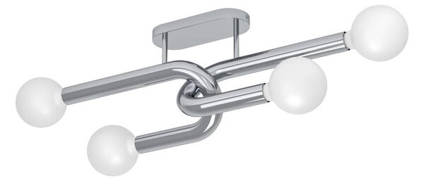 EGLO Plafoniera soffitto Mellili, dimmerabile, Cromo / Argento, Soggiorno / Sala da pranzo, Metallo, Moderno, Plafoniera