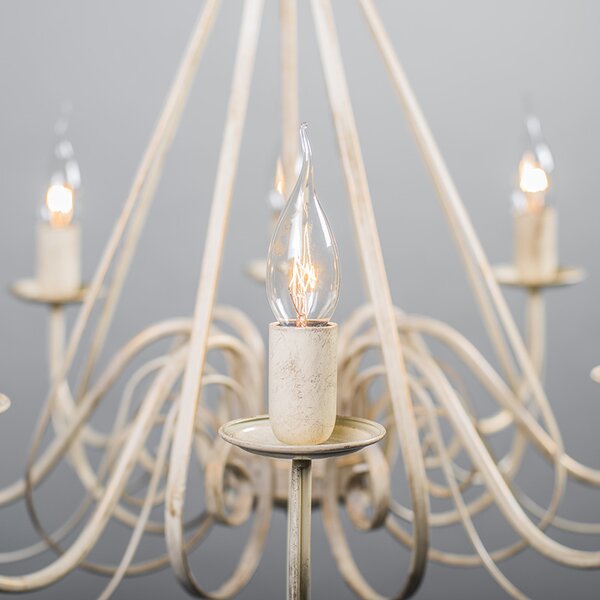 Lampadario color crema 60 cm con paralumi color tortora - Giuseppe 8