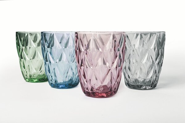 Bicchieri in vetro colorato set 4 bicchieri acqua 240 ml