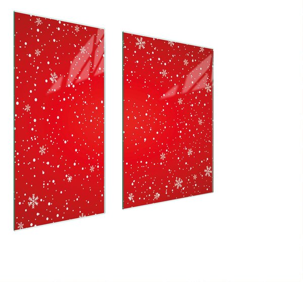 Piastre copriforno 2 pezzi 75x52 Copriforno in Vetroceramica tagliere in vetro vacanze rosso
