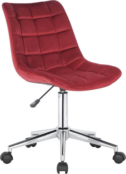 Sedia da ufficio in velluto - Sedia da ufficio ergonomica - Funzione regolabile in altezza e girevole | Colore: Rosso