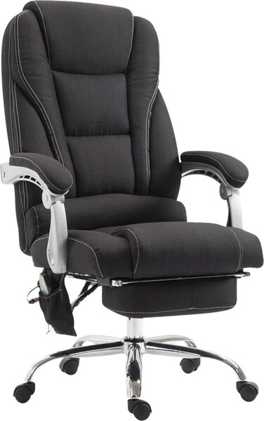 Sedia massaggiante ergonomica - Confortevole sedia da ufficio - Altezza regolabile e poggiapiedi | Colore: nero