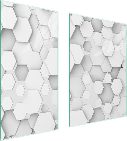 Piastre copri fornello 2 pezzi 75x52 Copri piano cottura in Vetroceramica tagliere in vetro campione pezzi