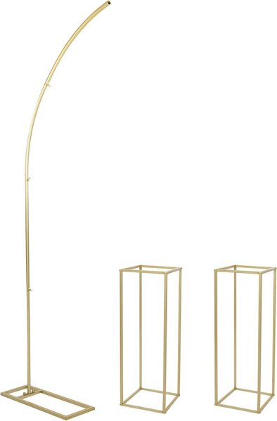 Set di portafiori, struttura metallica robusta, facile da installare, oro, M