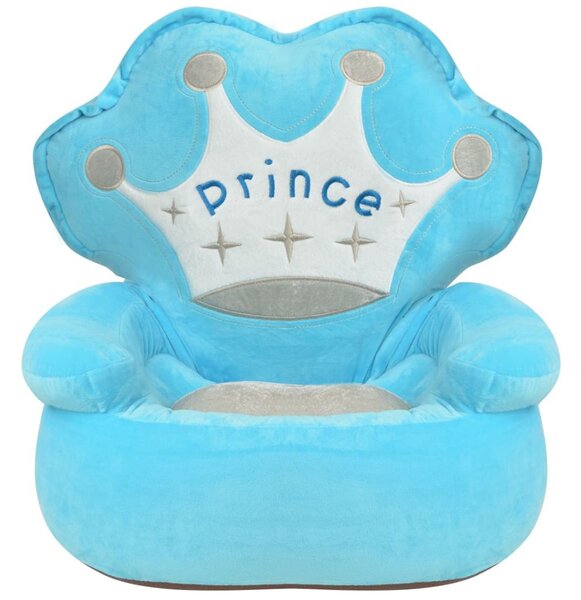 Poltrona per bambini in peluche Prince Blue