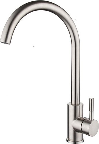 INF Miscelatore cucina in acciaio inox, rubinetto acqua calda e fredda con tubo da 60 cm