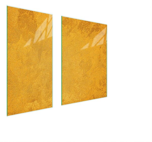 Piastre copri fornelli 2 pezzi 75x52 Copri piano cottura in Vetroceramica tagliere in vetro giallo ardesia
