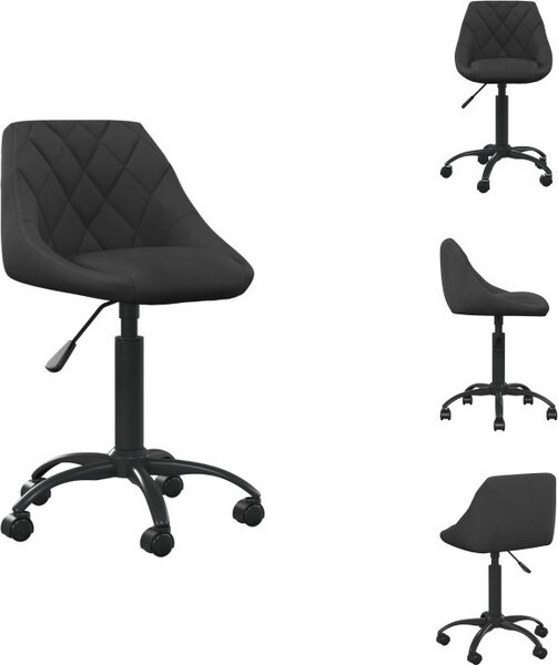 VidaXL Sedia da ufficio in velluto nero - Sedie da ufficio