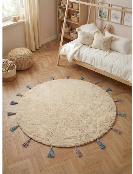 Tappeto per bambini color crema in cotone lavabile/tessuto a mano ø160 cm Snuggle Sunna – Hanse Home