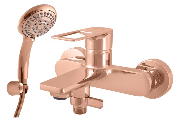 Slezák-RAV Miscelatore per vasca da bagno NIL - rosa dorato - lucido, Colore: ROSA DORATO - lucido , Finitura superficiale: PVD, Dimensione: 150 mm