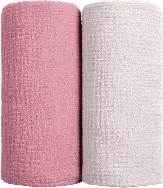 Set di lenzuola in morbido cotone per materassi gonfiabili - Traspiranti e versatili - Confezione da 2 (rosa)