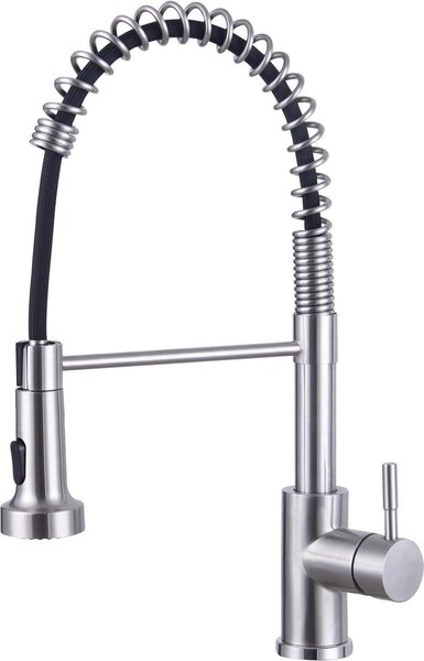 Miscelatore da cucina con doccetta estraibile, 3 modalità, acciaio inox 304, orientabile a 360°, spazzolato