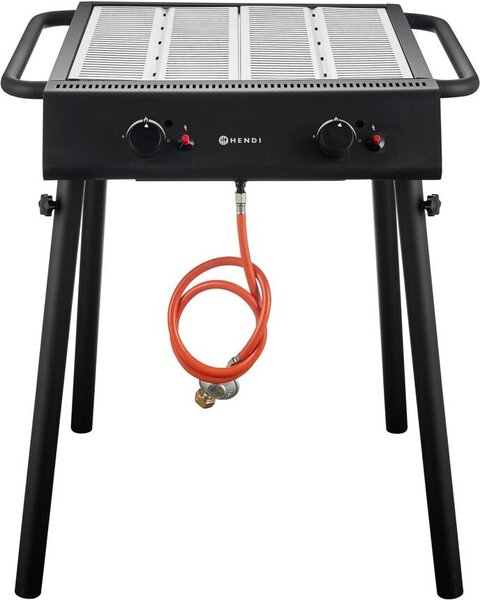 HENDI Xantos Black barbecue a gas, nero, 9,5kW, 770x710x(H)870mm