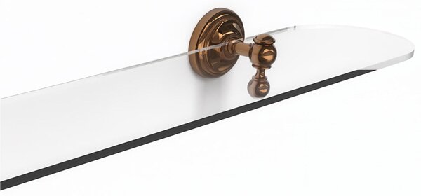 Mensola doccia bagno BRITISH 60x13,5xh 6,15cm -ripiano in vetro temperato Fissaggio viti e stop Stile Inglese Classico primo Novecento bronzo lucido