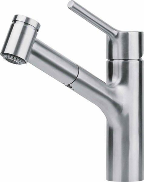 Franke Taros Neo - Miscelatore per lavello FC 6386.501 con doccia estraibile, acciaio inox 115.0596.386