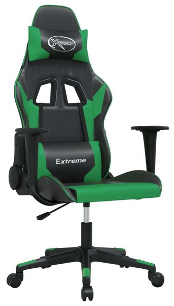 VidaXL Sedia da gioco in ecopelle nera e verde