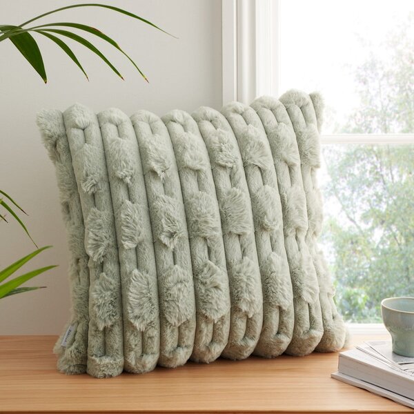 Cuscino decorativo in micropile 50x50 cm Carved Fur – Bianca