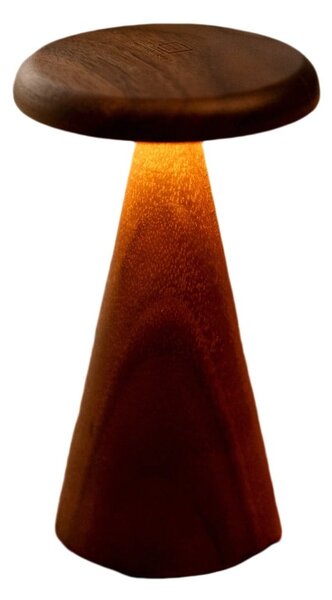 Lampada da tavolo LED colore naturale scuro con paralume in legno (altezza totale 21 cm) Sylva – Gingko