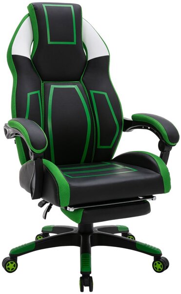 Sedia da ufficio Clovis in Pelle finta nero/verde