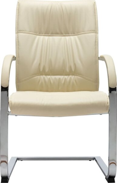 VidaXL Sedia da ufficio a sbalzo in Pelle finta color crema