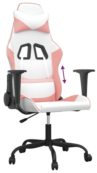 VidaXL Sedia da gioco in ecopelle bianca e rosa