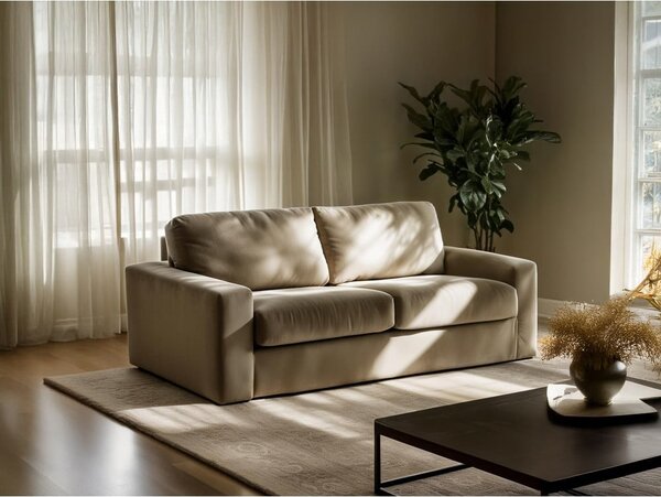 Divano grigio scuro allungabile con rivestimento in velluto a coste 195 cm Nona – Makamii