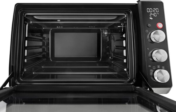 De Longhi Forno Elettrico Ventilato Fornetto con Grill Capacit 34 Litri Potenza 2000 Watt Timer Funzione Friggitrice ad Aria colore Nero e Argento