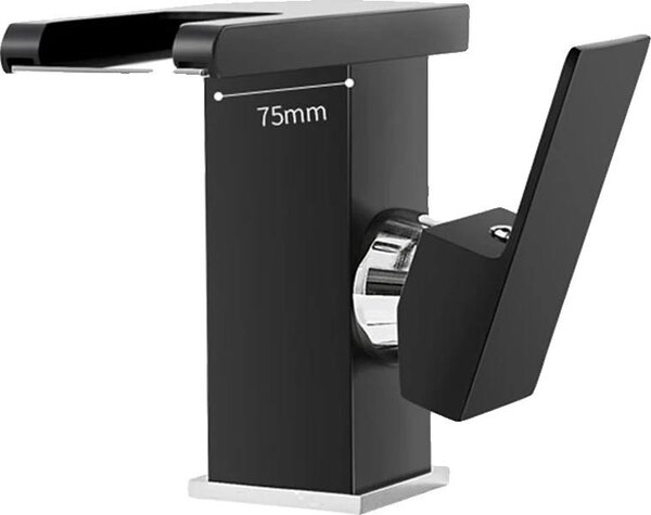 Rubinetto da lavabo, indicatore di temperatura a LED, struttura in ottone resistente, nero