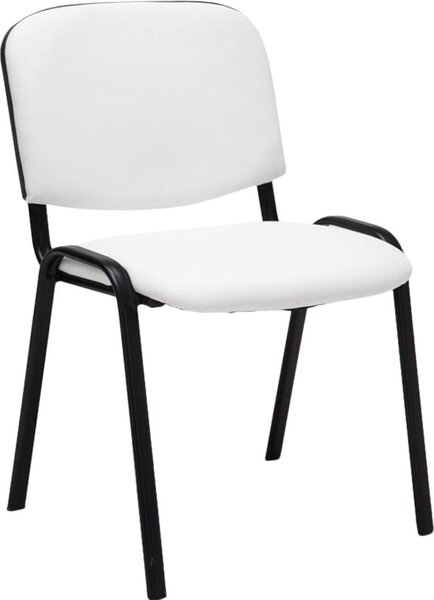 Sedia impilabile in Pelle finta - Sedia per riunioni - Seduta comoda, impilabile | Colore: bianco