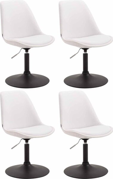 Set di 4 sedie da pranzo in Pelle finta - sedie - design moderno, seduta confortevole, colore: bianco | colore base: nero