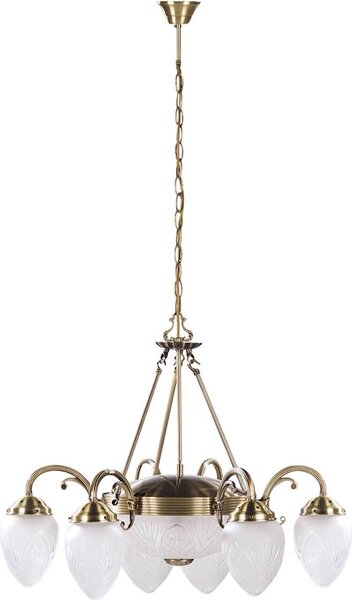 Rabalux 8636 Lampadario a 8 faretti Annabella, E27-E14, bronzo-argento-bianco, rotondo, classico, ø700 mm