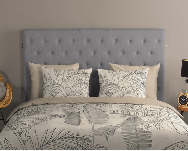 Set copripiumino e federa beige in cotone per letto singolo ed esteso 140x220 cm Sym – Good Morning