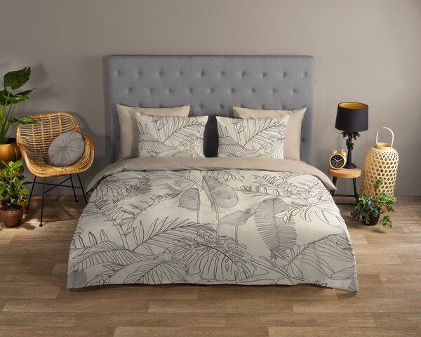 Set copripiumino e federa beige in cotone per letto singolo ed esteso 140x220 cm Sym – Good Morning