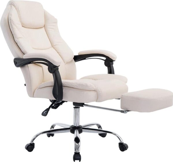 Sedia da ufficio - Sedia da ufficio classica - Pelle finta di alta qualità per un comfort di seduta ottimale | Colore: crema