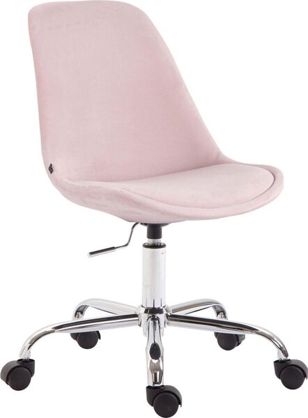 Sedia da ufficio in velluto - Seduta ergonomica e regolabile in altezza - Design moderno | Colore: rosa