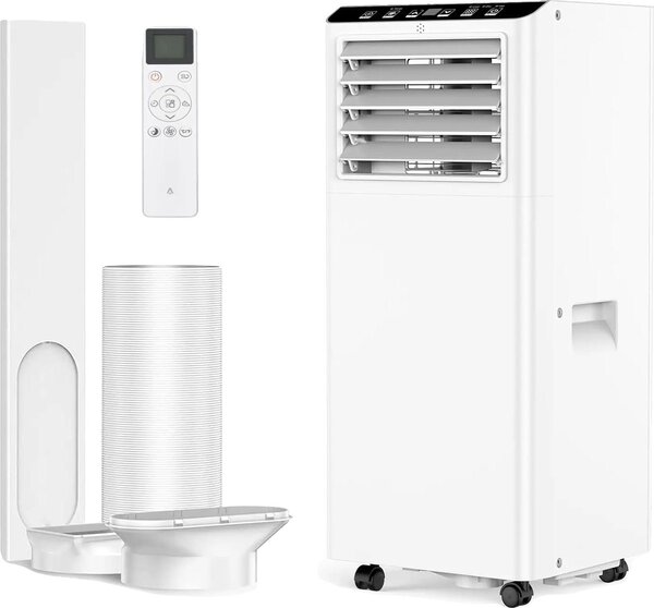 Climatizzatore mobile, 9000 BTU, modalità sleep intelligente, telecomando, BIANCO, UE