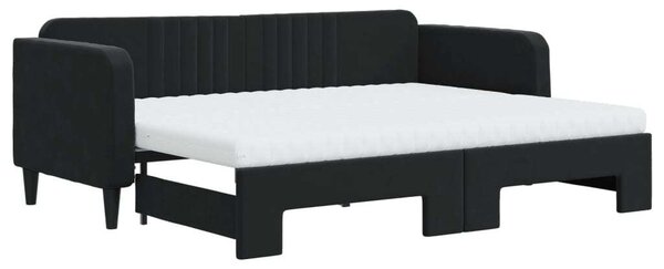 VidaXL Divano letto estraibile con materasso Nero 80x200 cm Velluto