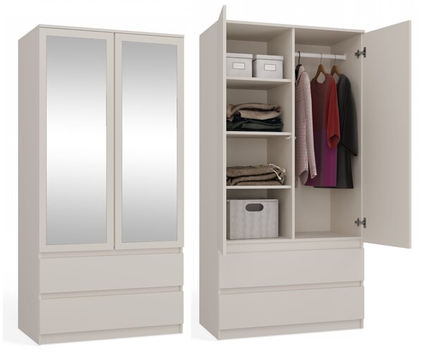 Armadio da ingresso 90 cm con specchio TAAVI - cashmere