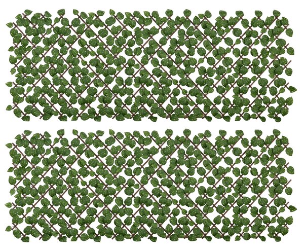 Outsunny Siepe Artificiale 200x100 cm in Seta e Plastica PE, Siepe Finta di Pothos con 495 Foglie, Verde|Aosom