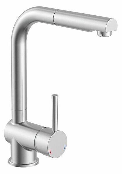 NABER LINEA Drive 2, miscelatore monocomando, colore acciaio inox, bassa pressione