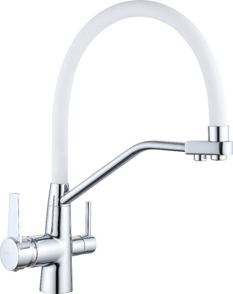 Mexen Duo rubinetto cucina, cromo/bianco - 671701-02