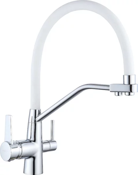 Mexen Duo rubinetto cucina, cromo/bianco - 671701-02