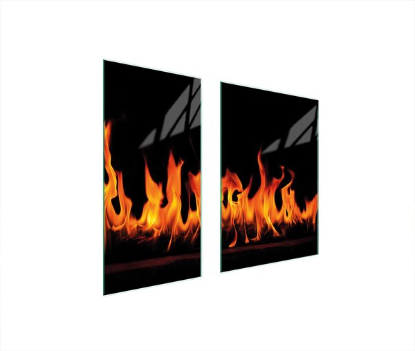 Piastre copri fornelli 2 pezzi 75x52 Copri piano cottura in Vetroceramica tagliere in vetro fuoco nero