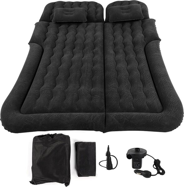 Materasso ad aria, pieghevole, materiale PVC flock, nero