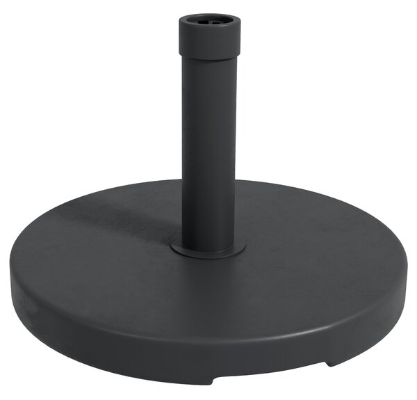 Outsunny Base per Ombrellone da 15kg Rotonda per Pali da Ø24-38mm, Plastica e Cemento, Ø46.5 cm, Nero