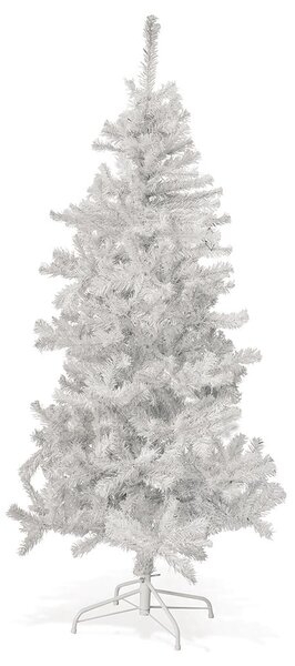 Albero di di natale bianco e argento con base in metallo e struttura ad incastro h180 cm Oslo Superior
