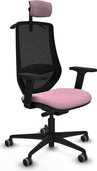 Sedia da ufficio Piqueras y Crespo modello D036G2H, colore rosa