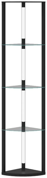 HOMCOM Lampada da Terra con 5 Ripiani e Luce LED, 3 Livelli di Luminosità e Interruttore a Pedale, Nero | Aosom Italy